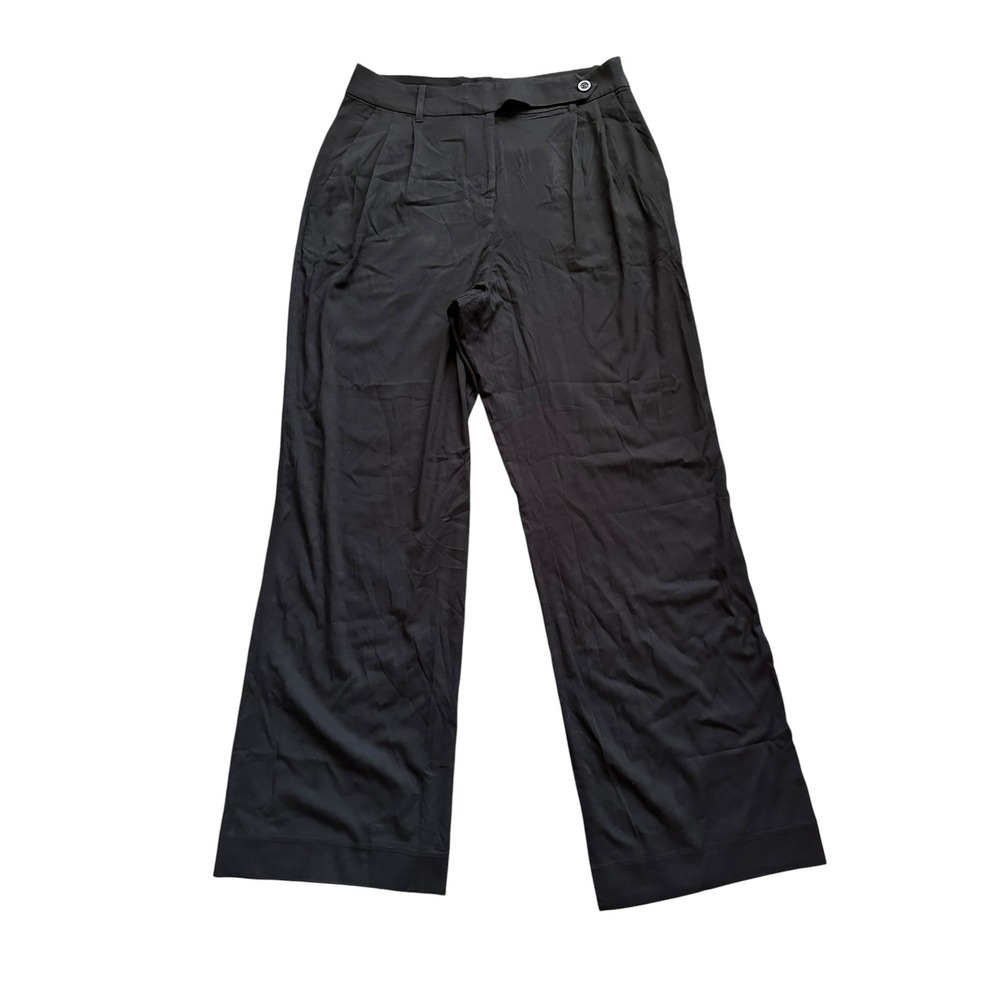 Wildfang Empower Wide Leg Trouser Pants Black NWT Size 8